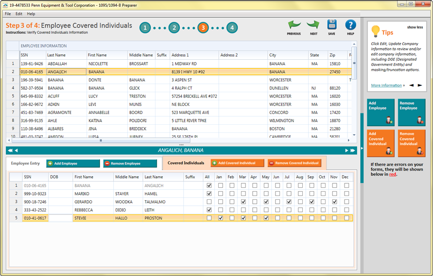 Aatrix ACA Preparer - Step 3