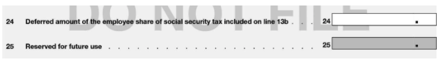 Line 24 and 25 IRS Form 941