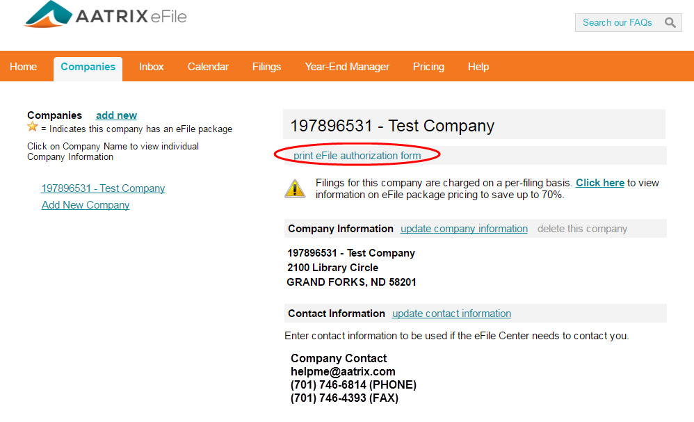 eFile Authorization Form